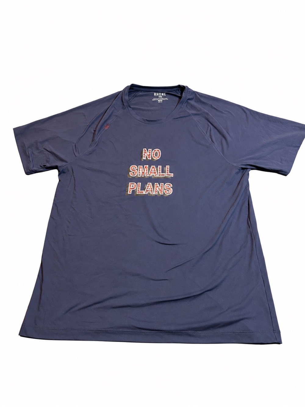Rhone Mens XL Navy No Small Plans Graphic T Shirt Crew Neck Short Sleeve